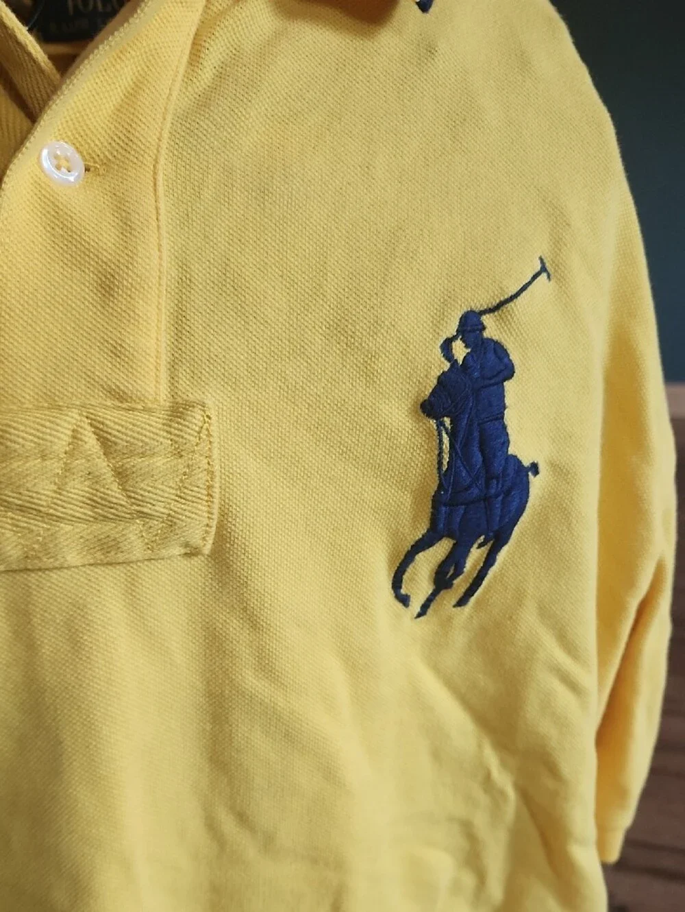 Polo by Ralph Lauren Yellow Polo with Navy Pony Embroidery - Picture 2 of 6